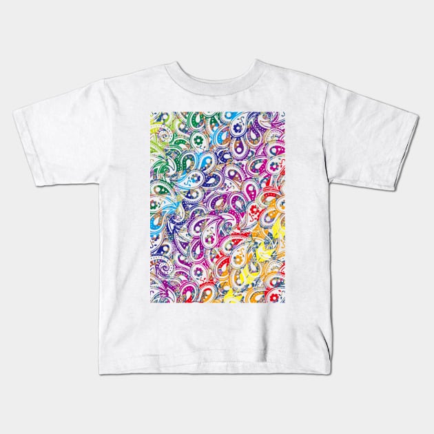 Color full paisley Kids T-Shirt by cluseller